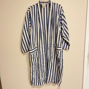 Eastern Woven Robe Girit Blue Cotton Linen Small-Medium MISSING TIE BELT